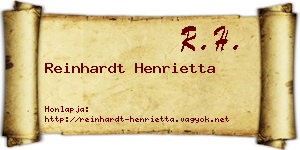 Reinhardt Henrietta névjegykártya