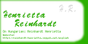 henrietta reinhardt business card